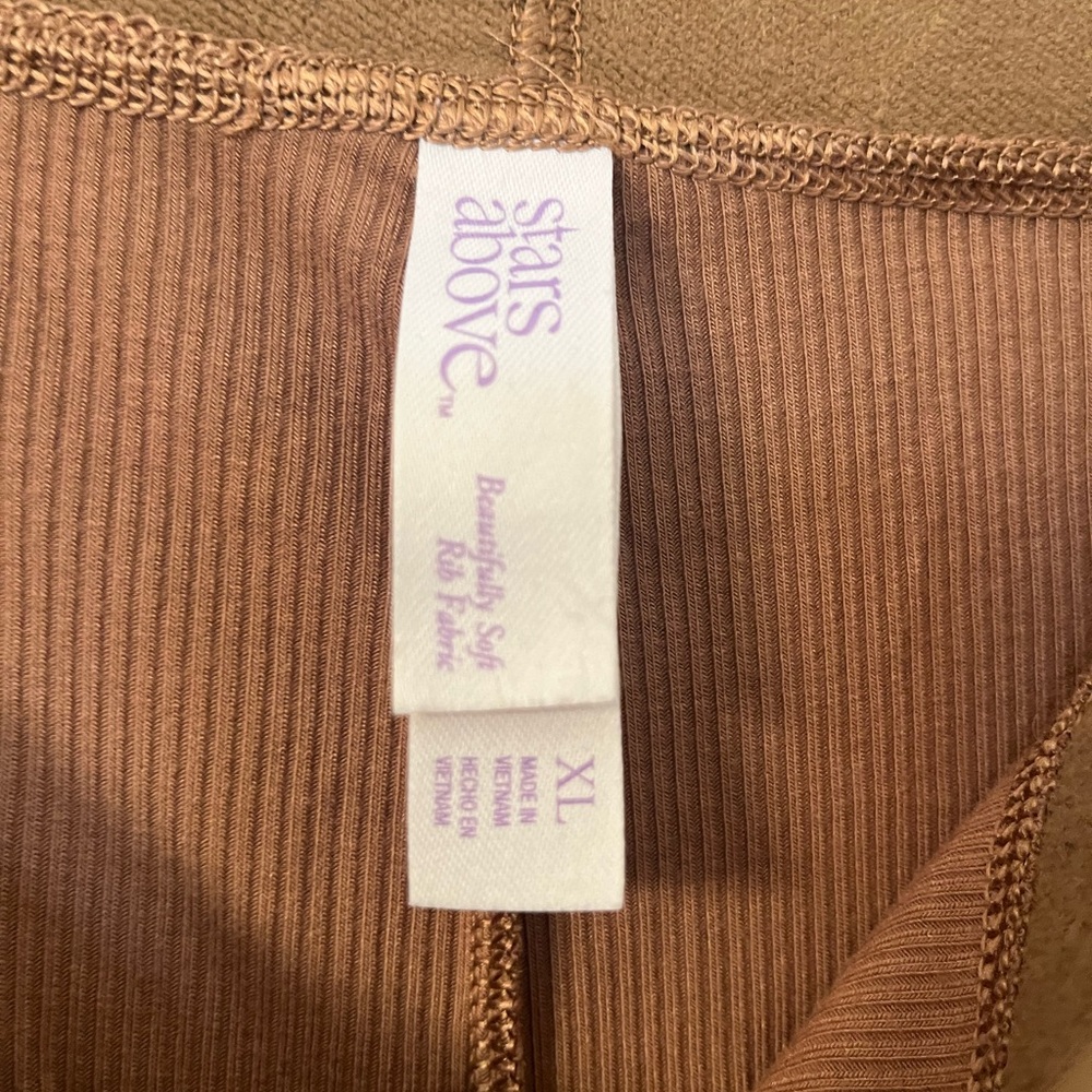 LAST CALL! Beige/ Brown Comfy Bottoms from Stars Above. XL - Picture 2 of 3